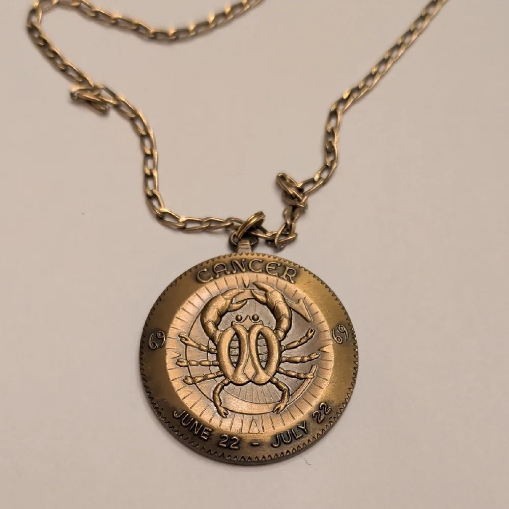 Vintage Cancer Zodiac Necklace